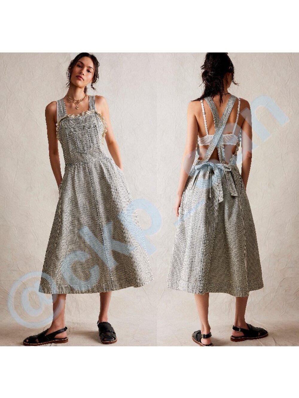 NWOT Free People Sundown Railroad Skirtall Sz S - Picture 2 of 15